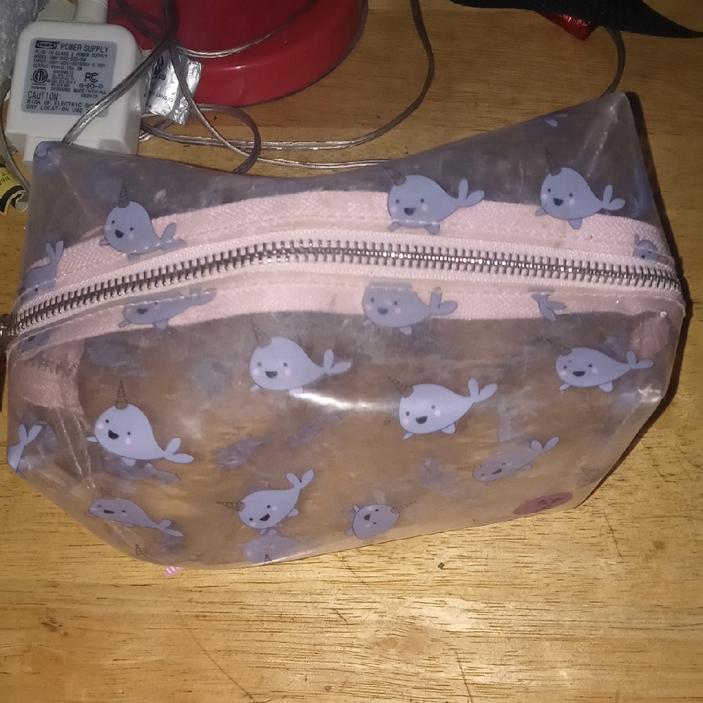 Forever 21 Narwhal Makeup Bag - Pink and Gray